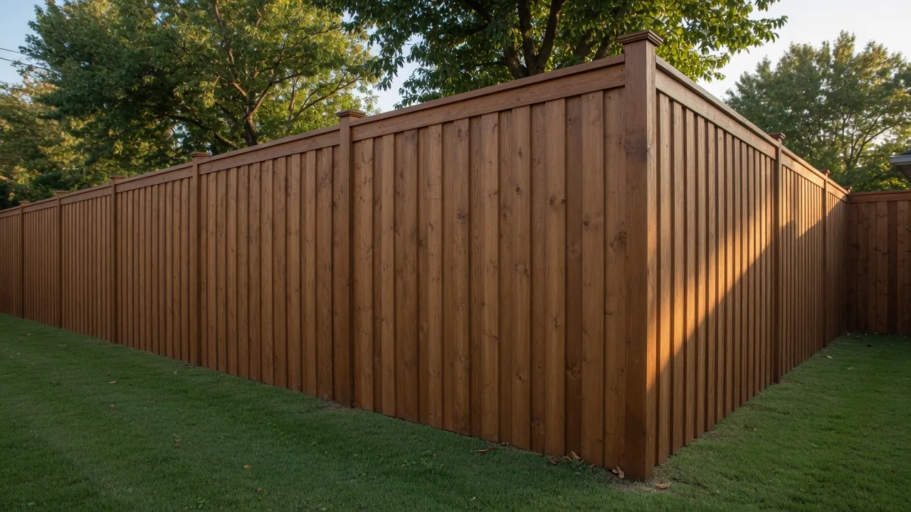 Example timber fence around a residential backyard